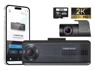 Thinkware Q200 Front and Rear Dash Cam Bundle with 32GB microSD Card - Q200DCH32