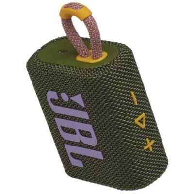 JBL Go 3 Portable Waterproof Speaker in Green - JBLGO3GRNAM