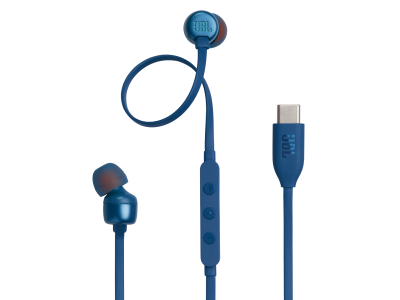 JBL Tune 310C USB In-Ear Headphones with Hi-Res Audio in Blue - JBLT310CBLUAM